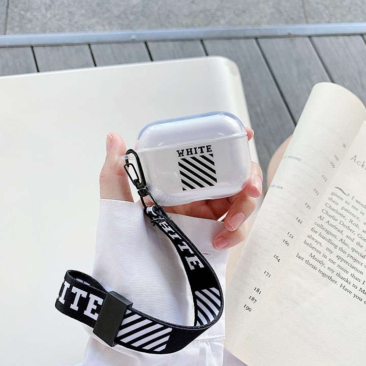 Airpods カバー ロゴ付き Off White
